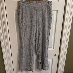 Cristina Linen Striped Women's Linen Pants Medium Coastal Flowy